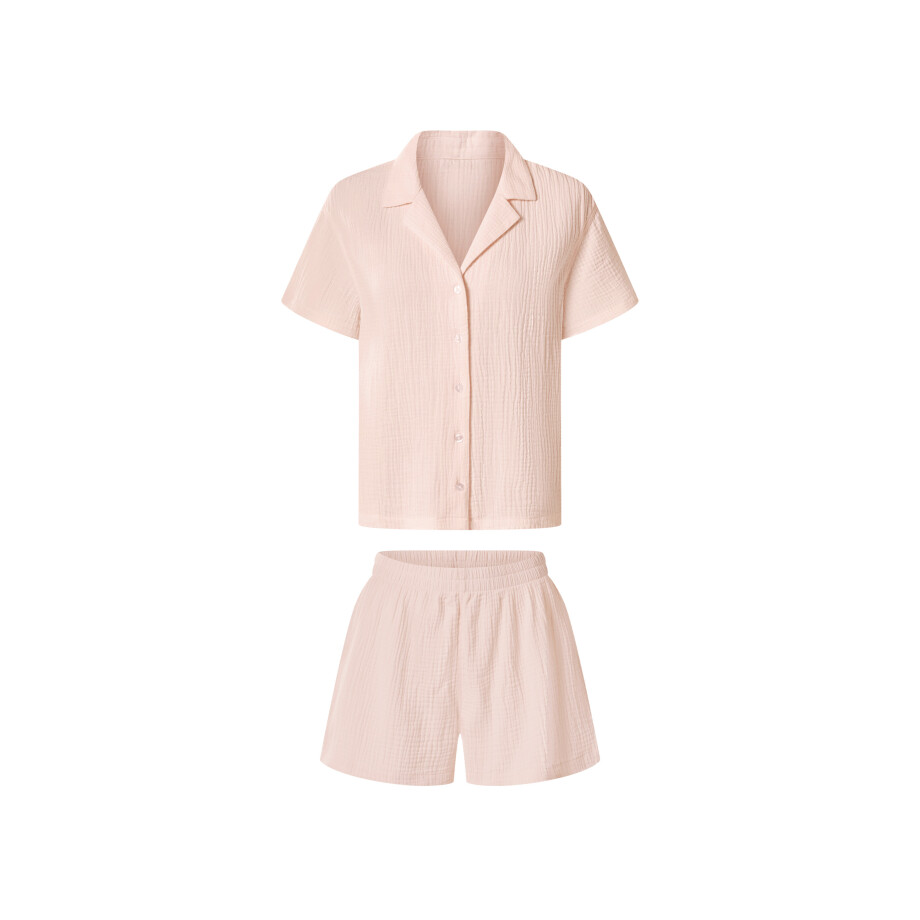 esmara Korte mousseline dames pyjama (Lichtroze, M (40/42)) esmara Korte mousseline dames pyjama (Lichtroze, M (40/42)) afbeelding 1