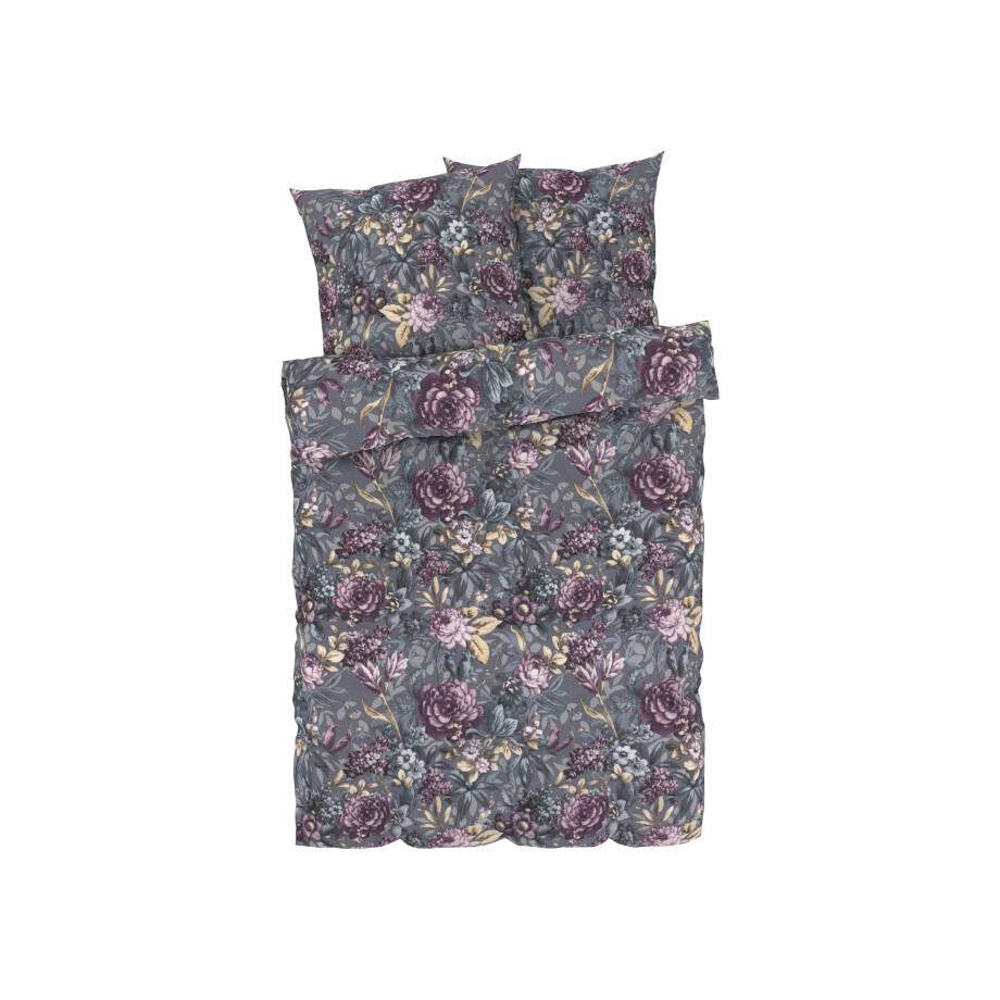 LIVARNO home Dekbedovertrek 200 x 200 cm (Bloemen/grijs) LIVARNO home Dekbedovertrek 200 x 200 cm (Bloemen/grijs) afbeelding 1