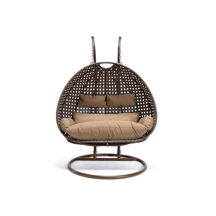 HOME DELUXE Hangstoel met frame Twin (Bruin) afbeelding 1