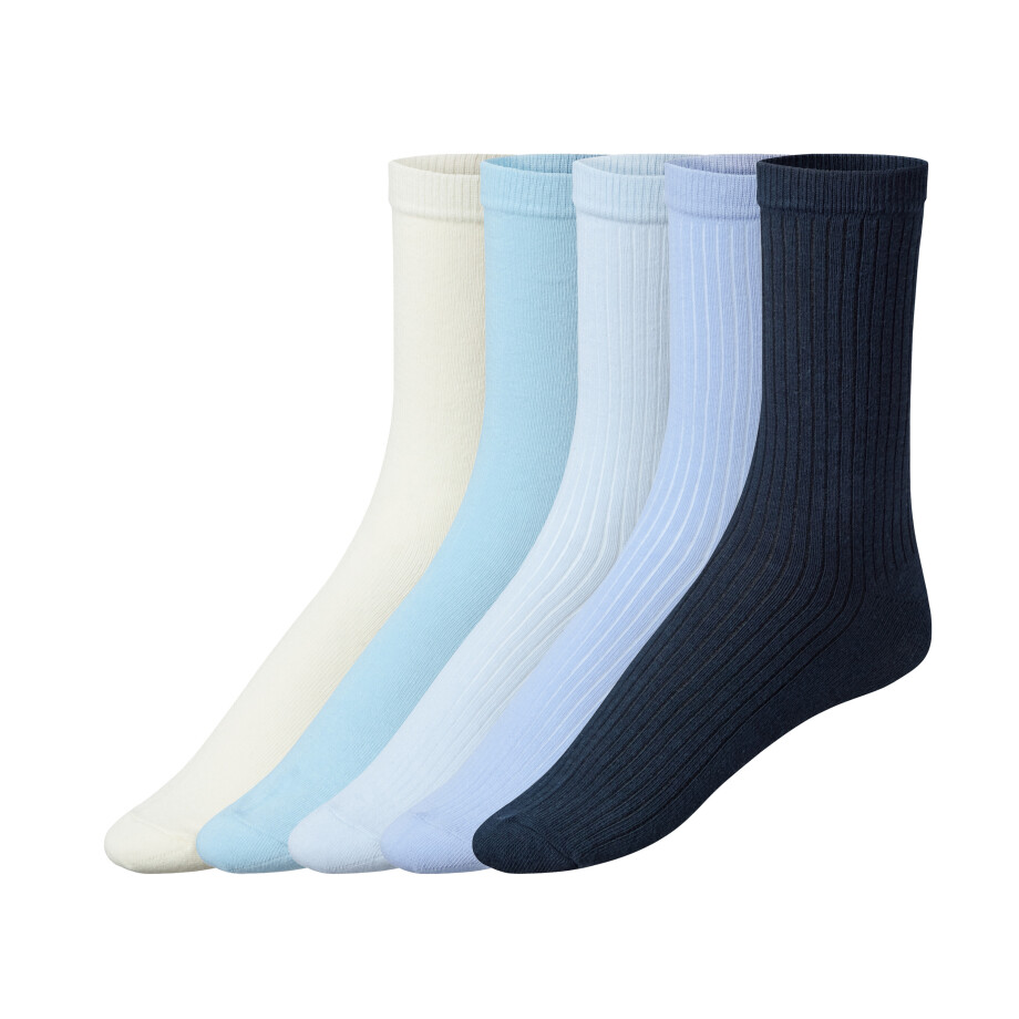 esmara 5 paar dames sokken (Blauw/donkerblauw, 35-38) esmara 5 paar dames sokken (Blauw/donkerblauw, 35-38) afbeelding 1
