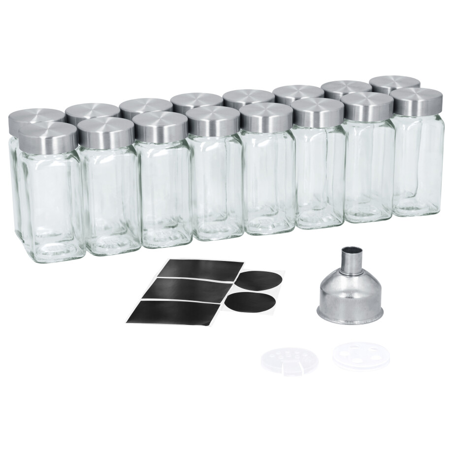 SILVERCREST Kruidenpotjes met strooideksel - 100 ml (RVS) afbeelding 