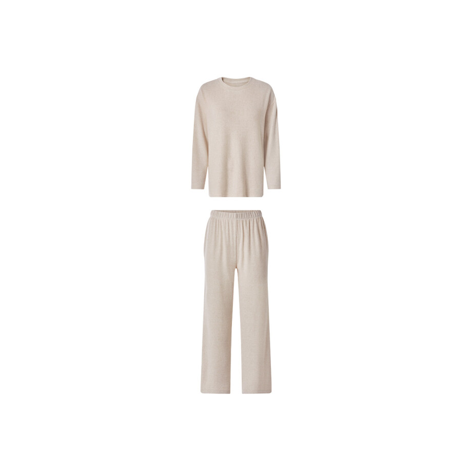 ESMARA Dames pyjama, lang (Beige, M (40/42)) afbeelding 1