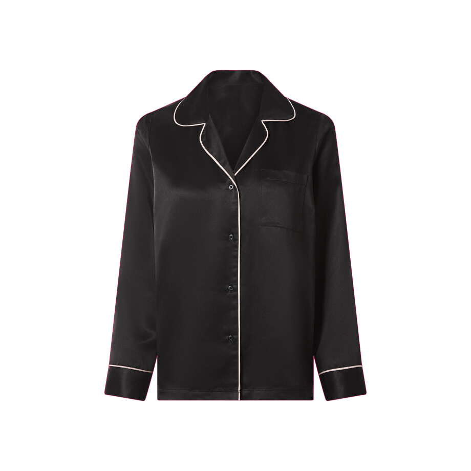 esmara Satijnen dames pyjama (Zwart, M (40/42)) afbeelding 1