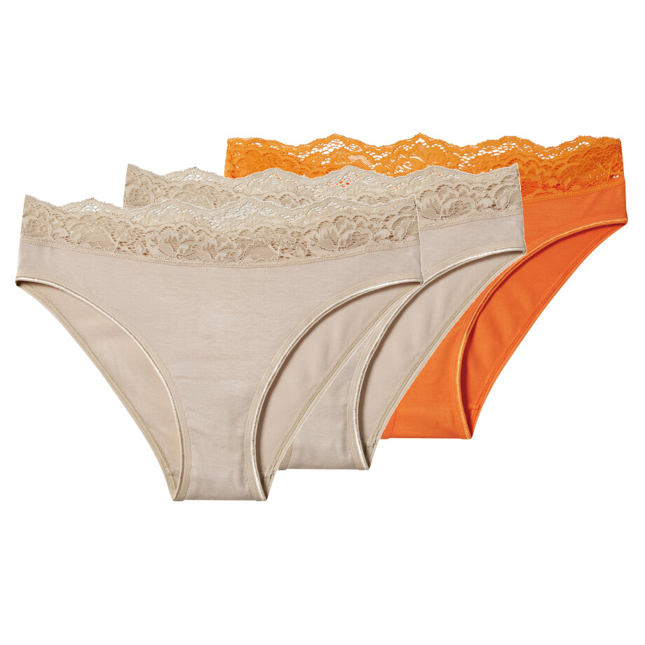 esmara 3 Dames onderbroeken (oranje/beige, XS (32/34)) afbeelding 1