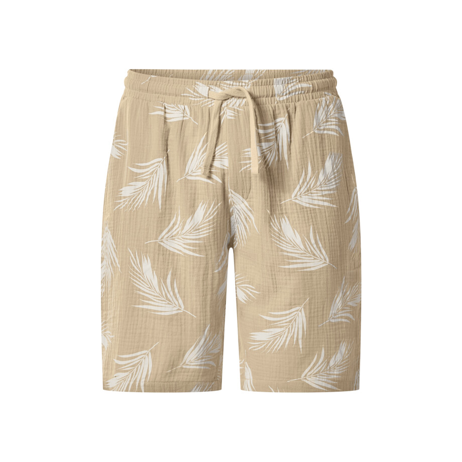 ESMARA MEN Mousseline heren shorts (Beige/print, XL) afbeelding 1