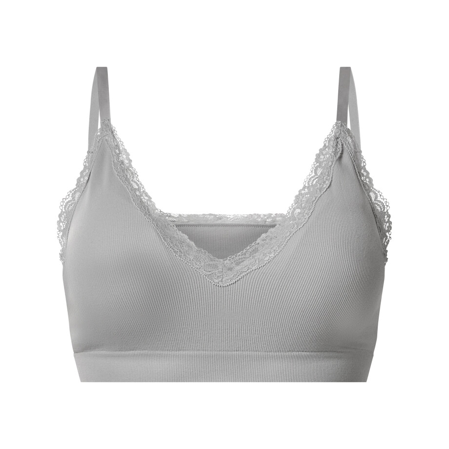 esmara Dames bustier met kant (Lichtgrijs, L (44/46)) afbeelding 1