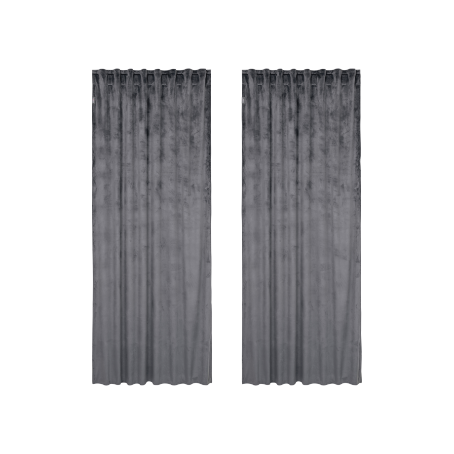 LOOKS by Wolfgang Joop Velours gordijnen 135 x 245 cm (Donkergrijs) LOOKS by Wolfgang Joop Velours gordijnen 135 x 245 cm (Donkergrijs) afbeelding 1