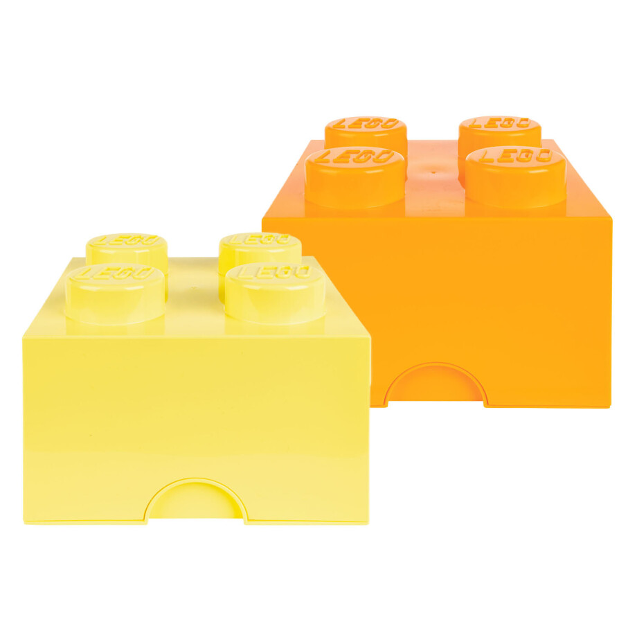 LEGO 2 opbergboxen (Geel/feloranje) LEGO 2 opbergboxen (Geel/feloranje) afbeelding 1