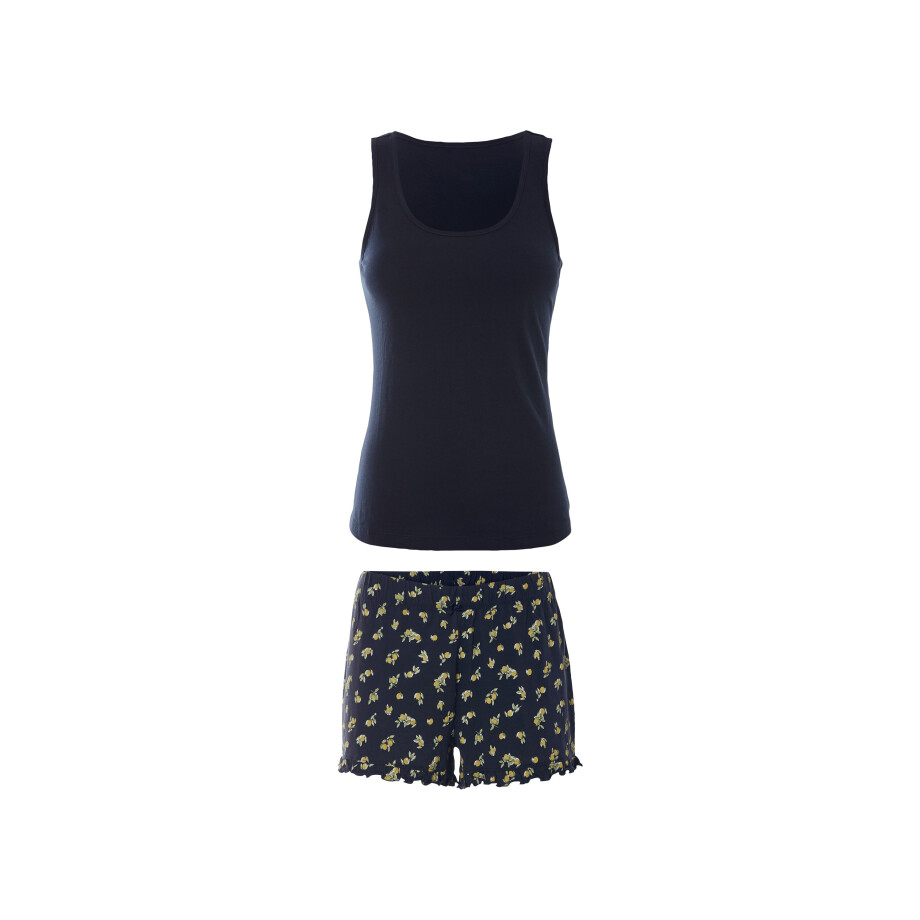 esmara Korte dames pyjama (Marineblauw, XS (32/34)) afbeelding 1