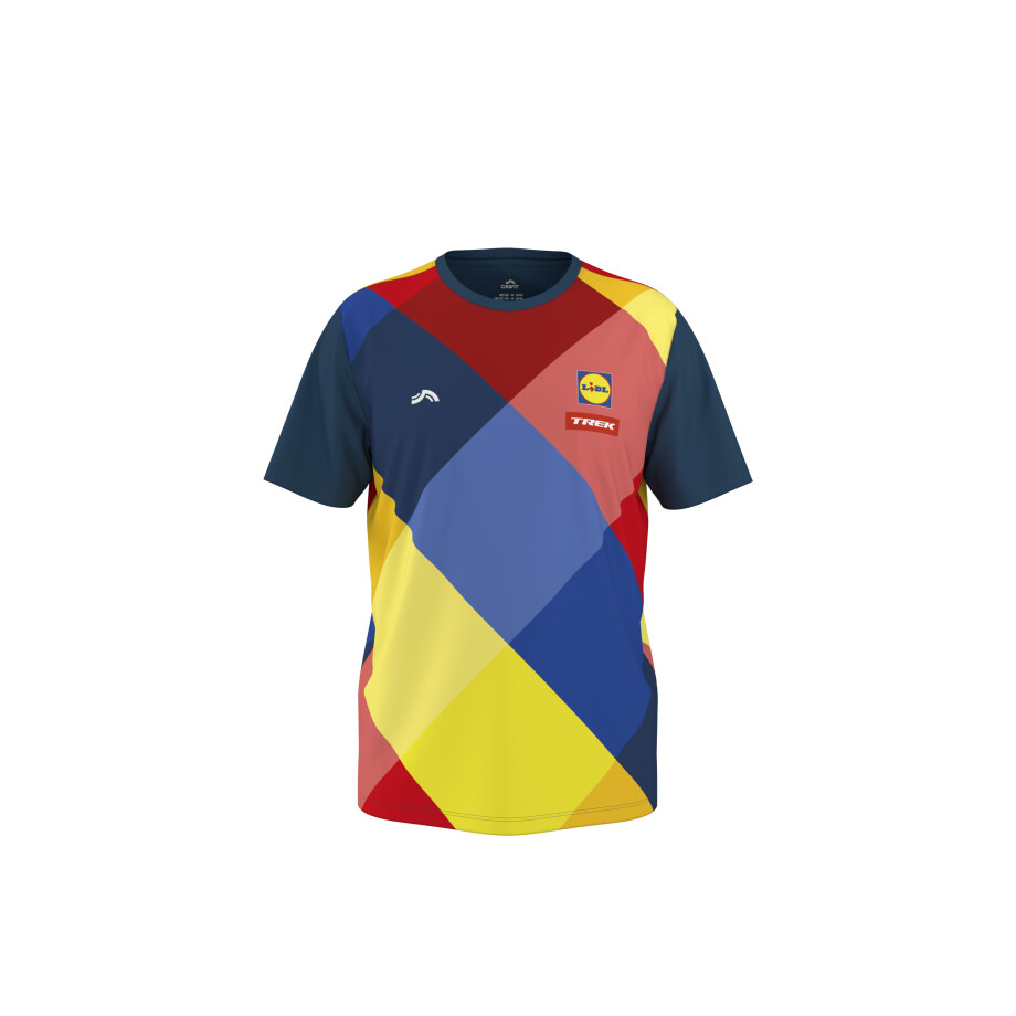 CRIVIT Heren sportshirt Lidl-Trek 2026 (geel/rood/navy, XL) afbeelding 1