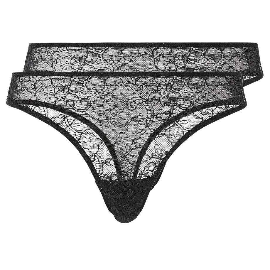 esmara 2 dames strings (Zwart, XS (32/34)) afbeelding 1