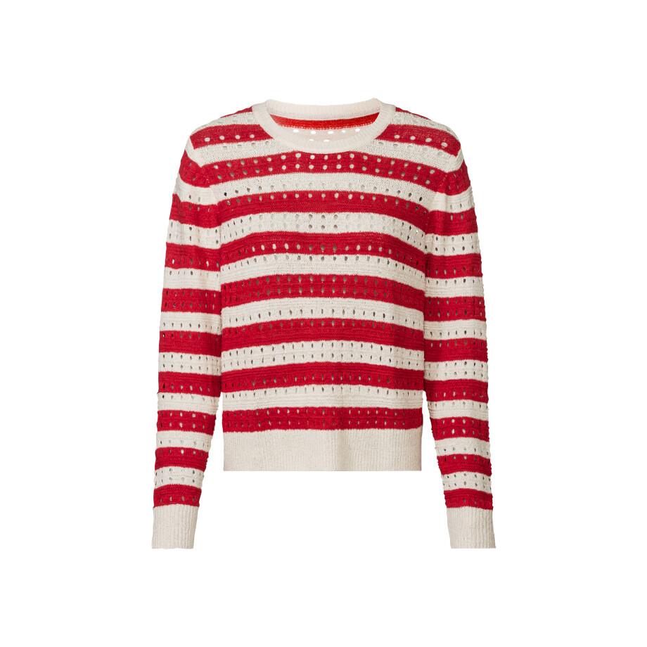 esmara Dames pullover (XL (48/50), Rood gestreept) afbeelding 1