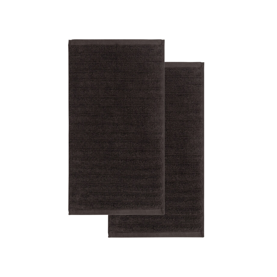 LIVARNO HOME Gastendoeken, 2 stuks, 50 x 100 cm (Grijs) LIVARNO HOME Gastendoeken, 2 stuks, 50 x 100 cm (Grijs) afbeelding 1