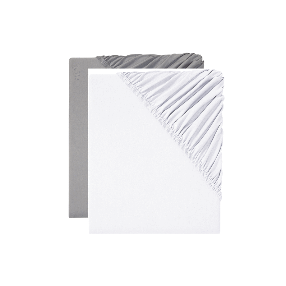 LIVARNO home 2 jersey hoeslakens 100 x 200 cm (Grijs/wit) afbeelding 1