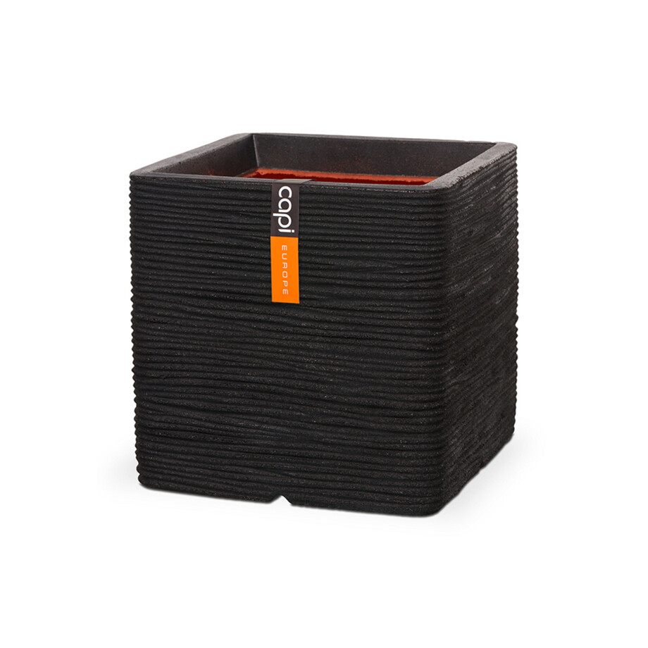 CAPI EUROPE Bloempot vierkant (30 x 30 x 30 cm, zwart) afbeelding 1