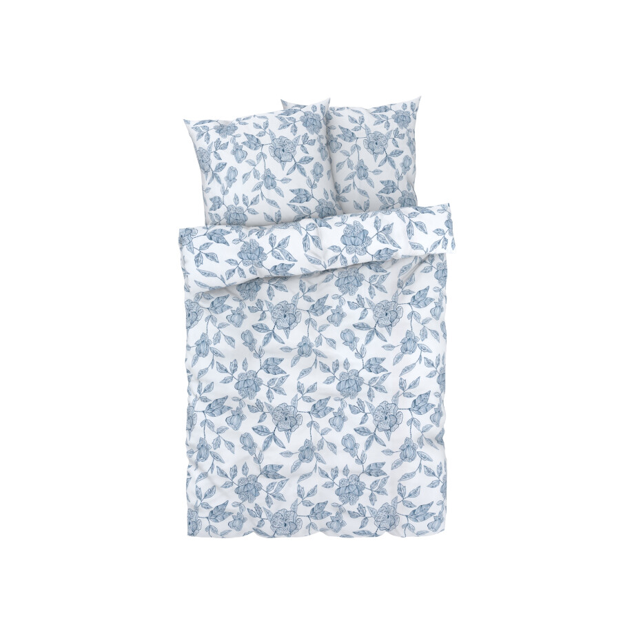 LIVARNO home Satijnen dekbedovertrek 240 x 220 cm (bloemen blauw/wit) LIVARNO home Satijnen dekbedovertrek 240 x 220 cm (bloemen blauw/wit) afbeelding 1