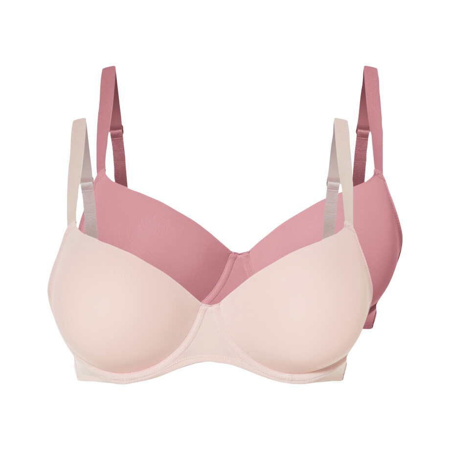 esmara 2 dames beugel-BH's (Roze/lichtroze, 85D) esmara 2 dames beugel-BH's (Roze/lichtroze, 85D) afbeelding 1