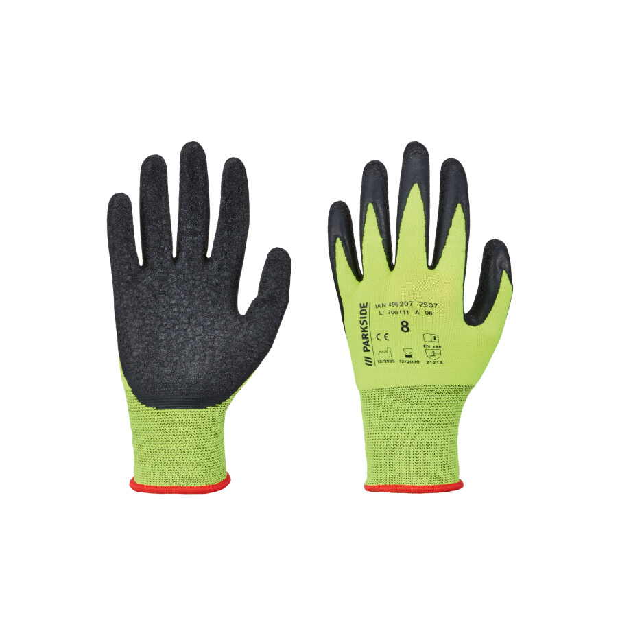 PARKSIDE Werkhandschoenen met latex coating (Geel, 8) afbeelding 1