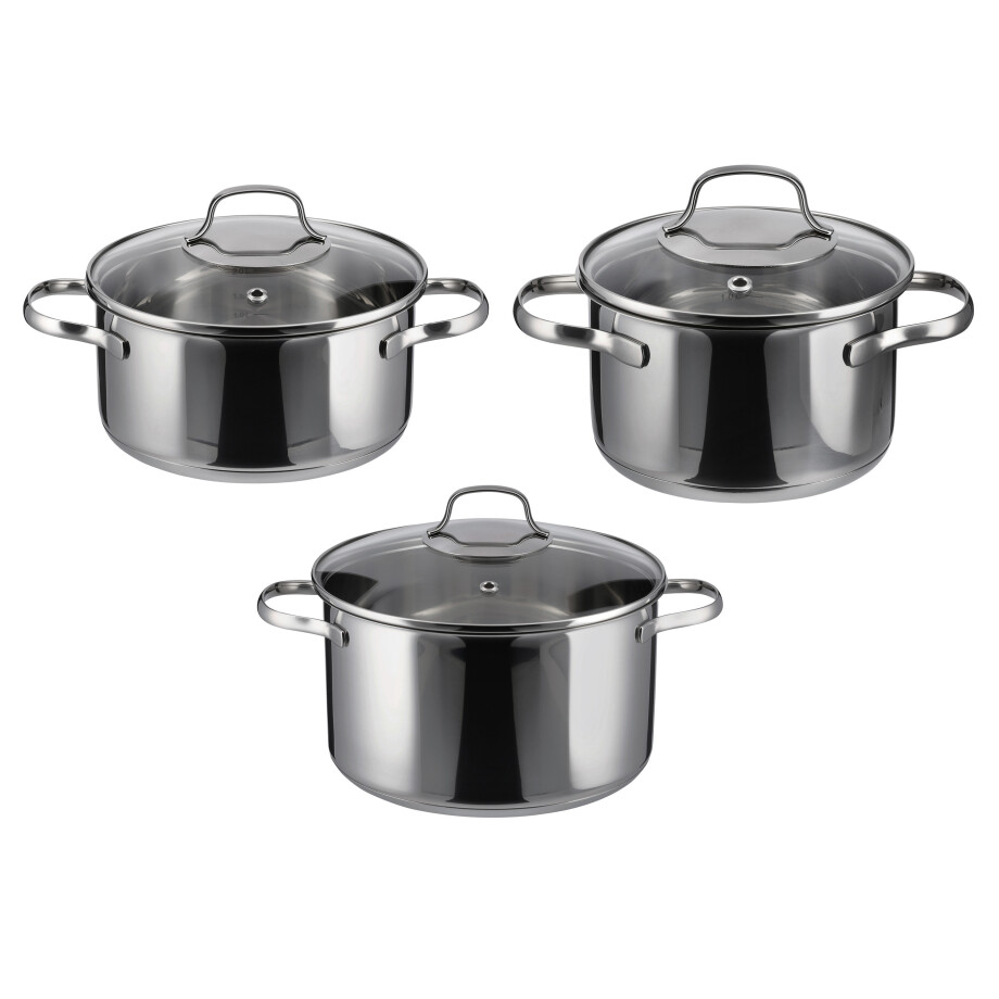 SILVERCREST Set van 3 RVS kookpannen afbeelding 1