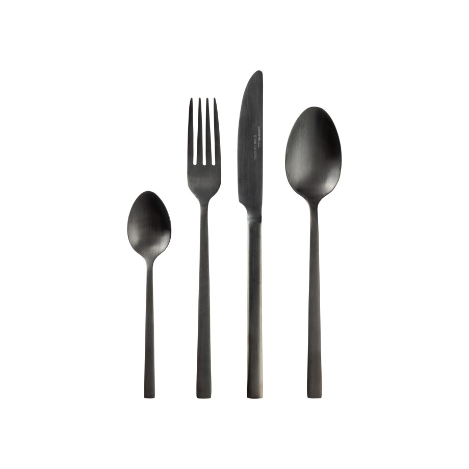 LIVARNO home RVS bestekset 16-delig (Zwart) LIVARNO home RVS bestekset 16-delig (Zwart) afbeelding 1