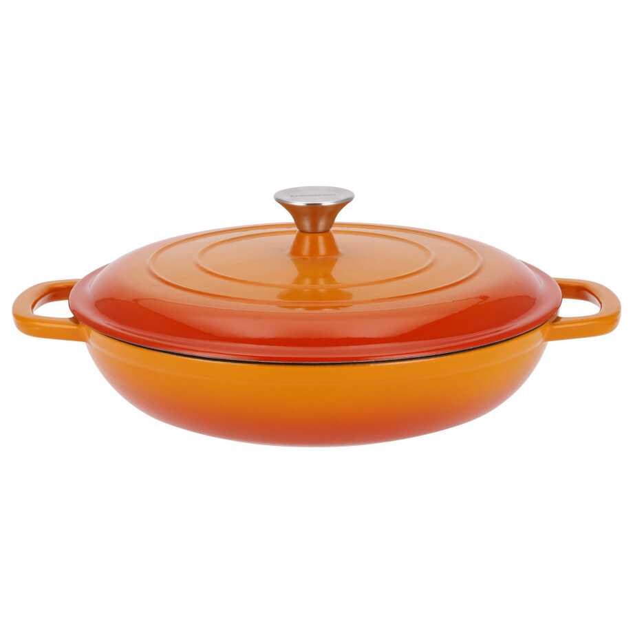 SILVERCREST Gietijzeren pan 30 cm 3,7 L (Oranje) afbeelding 1