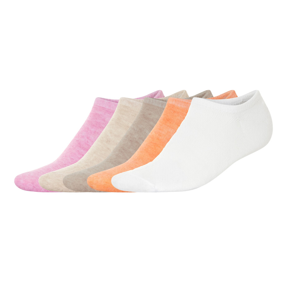 esmara 5 paar sokken (roze/beige/oranje/wit, 39-42) afbeelding 1