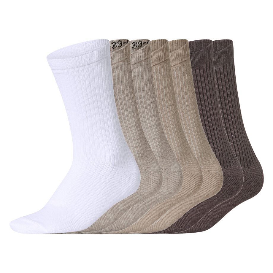 esmara 7 Paar sokken (beige/wit/bruin, 39-42) afbeelding 1