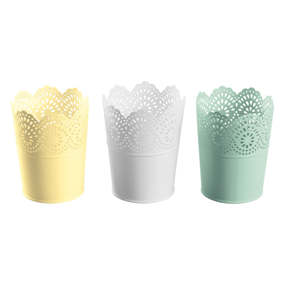 LIVARNO home Bloempot (Set van 3 ronde kleine groen/geel) afbeelding 1