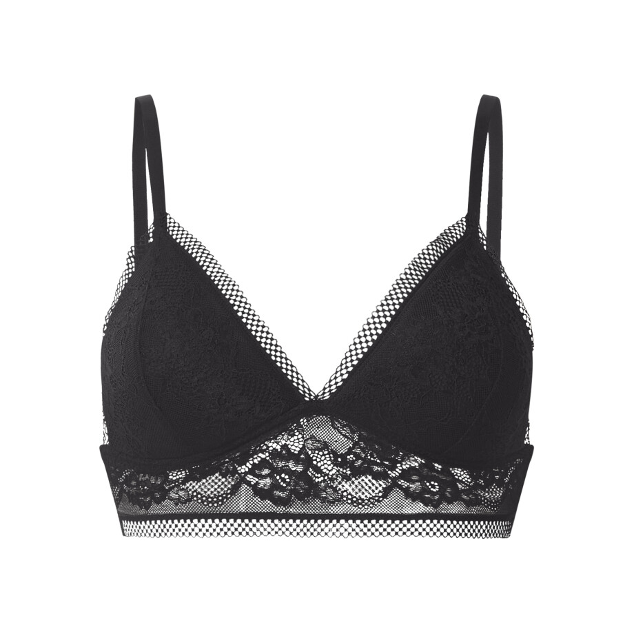 ESMARA Dames bralette met kant - zonder beugels (Zwart, M (40/42)) ESMARA Dames bralette met kant - zonder beugels (Zwart, M (40/42)) afbeelding 1