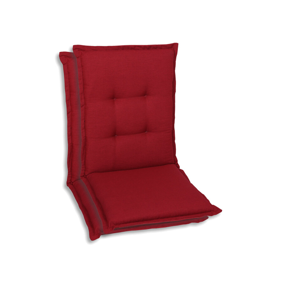 GO-DE Textil Tuinkussen (Stoelkussens voor stoelen met een normale rugleuning, Kersenrood) afbeelding 1
