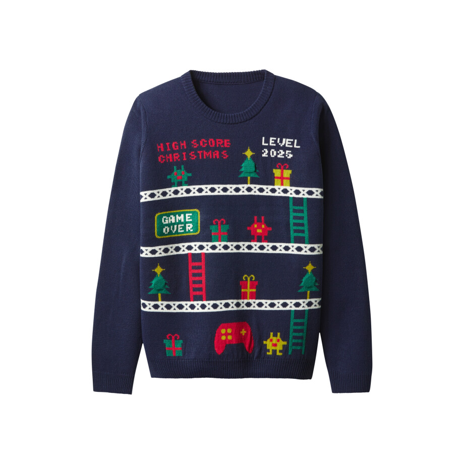 esmara Kinder kersttrui met lampjes (Marineblauw, 158/164) afbeelding 1