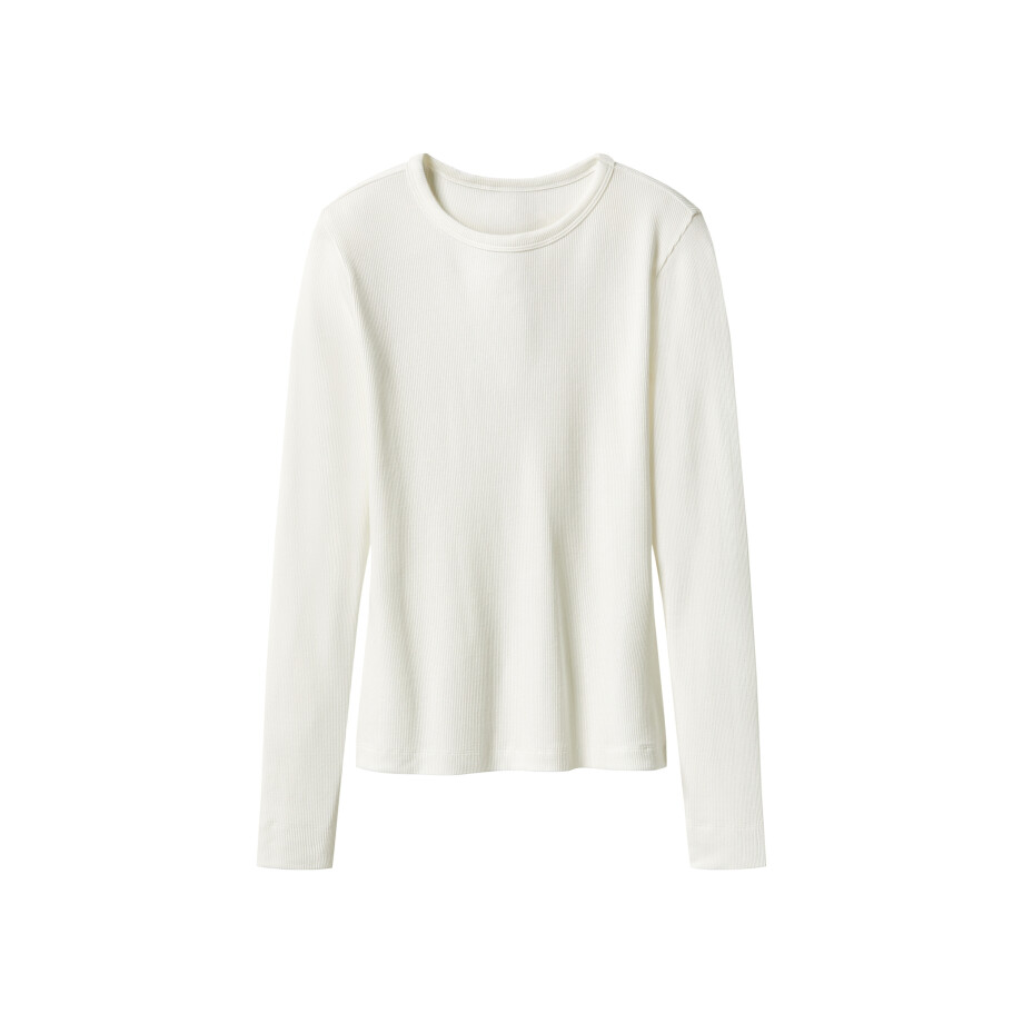 esmara Geribd dames shirt met lange mouwen (Wit, S (36/38)) afbeelding 1