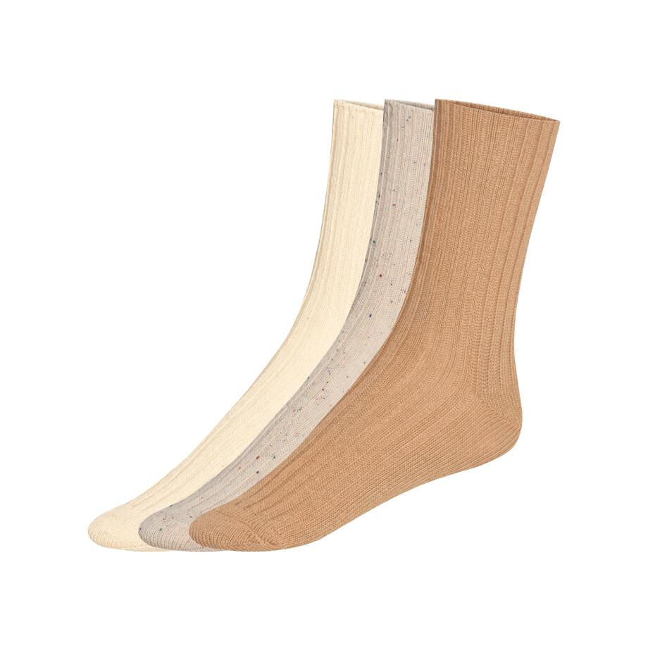 esmara 3 paar dames huissokken (beige/crème, 39-42) afbeelding 1