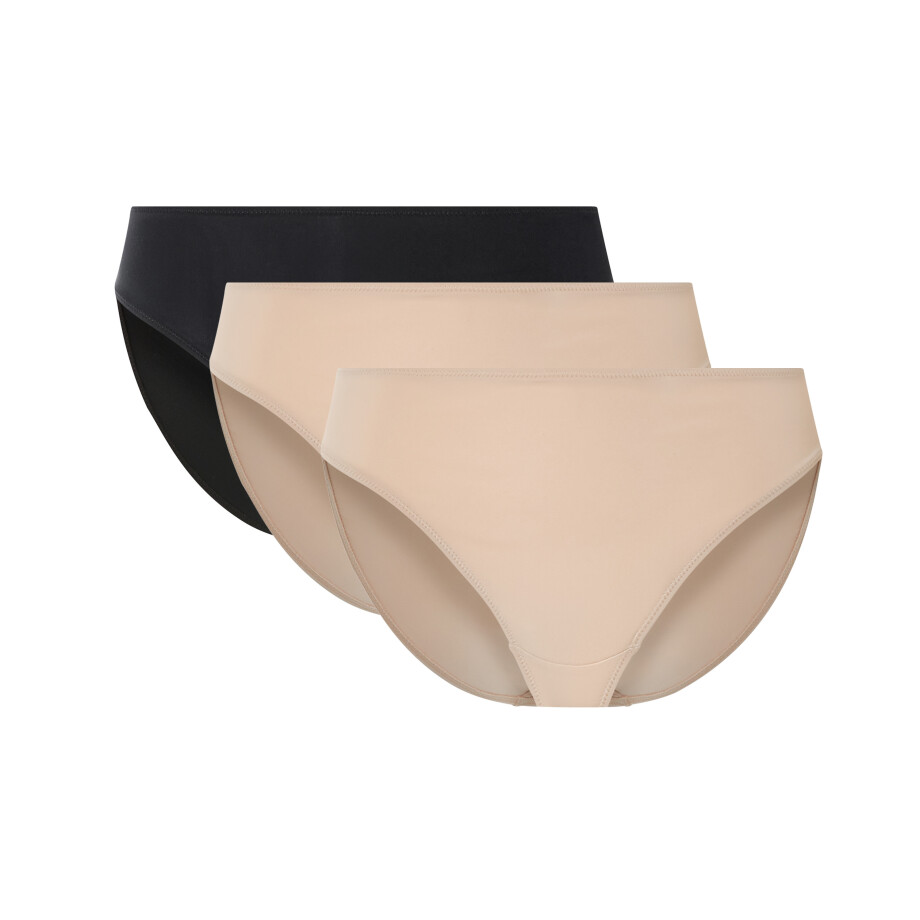 esmara 3 dames slips (Zwart/beige, XS (32/34)) afbeelding 1
