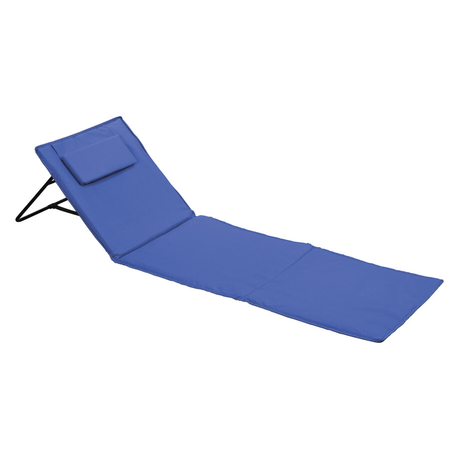 CRIVIT Strandmat met rugsteun 161 x 53 cm (Blauw) afbeelding 1