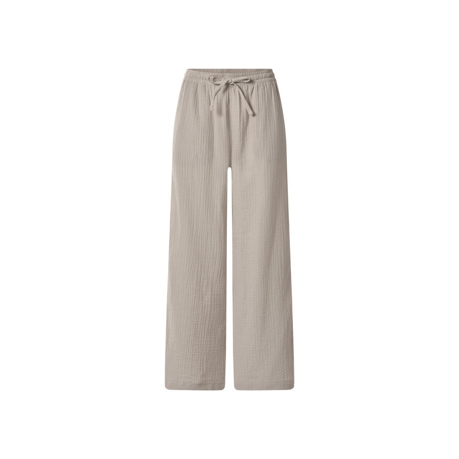 esmara Mousseline dames broek (Beige, L (44/46)) afbeelding 1