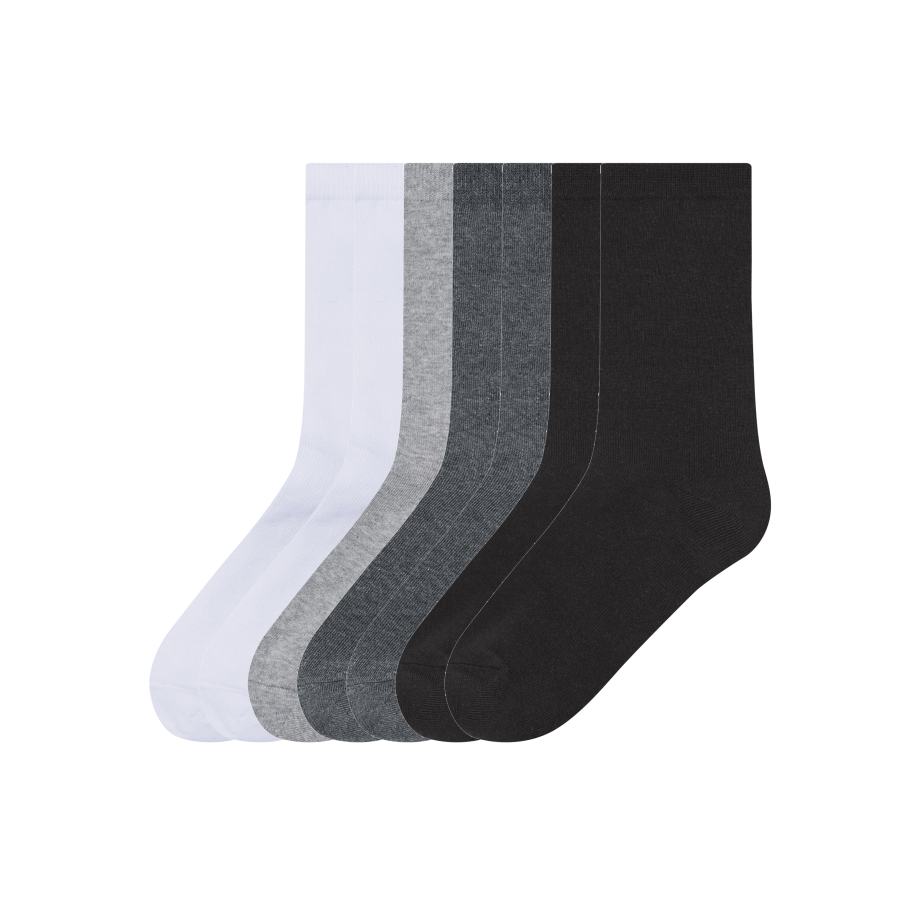 esmara 7 Paar kinder sokken (wit/grijs/donkergrijs/zwart, 39/42) afbeelding 1