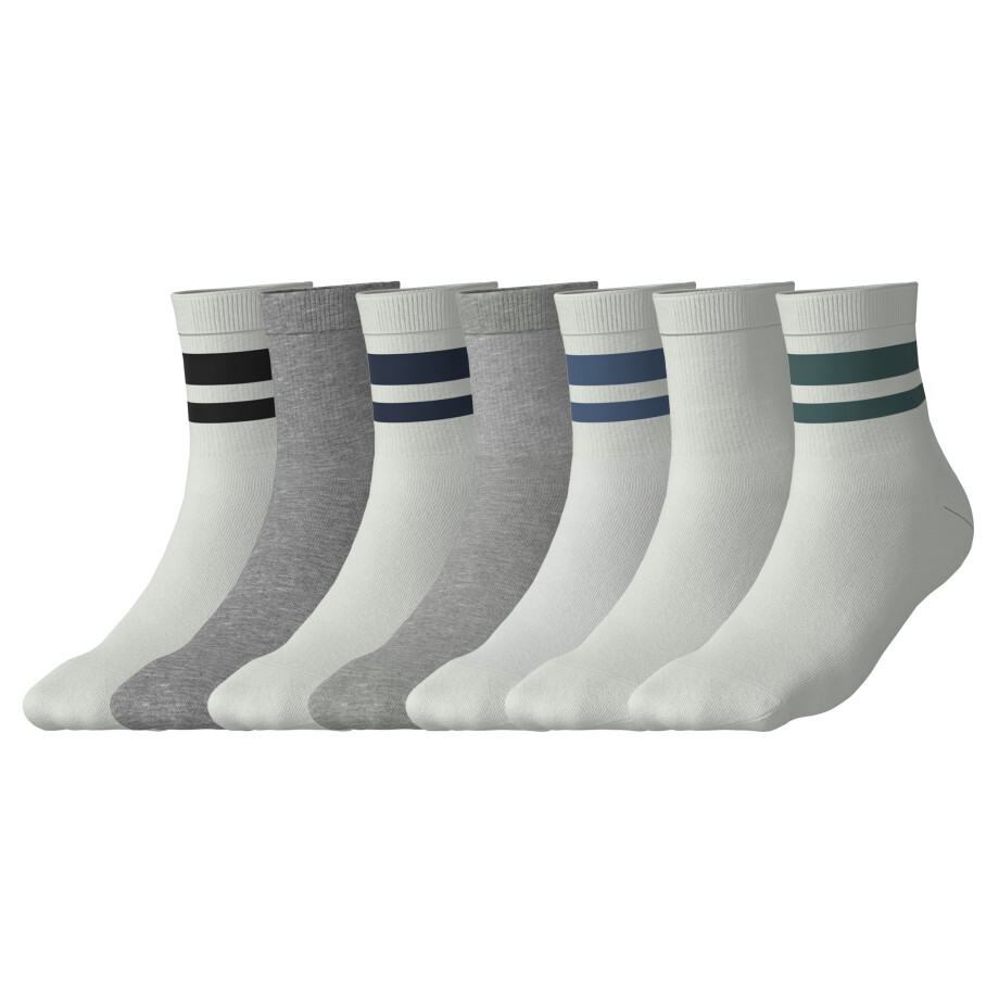 esmara 7 Paar kinder sokken (Wit/grijs, 31/34) afbeelding 1