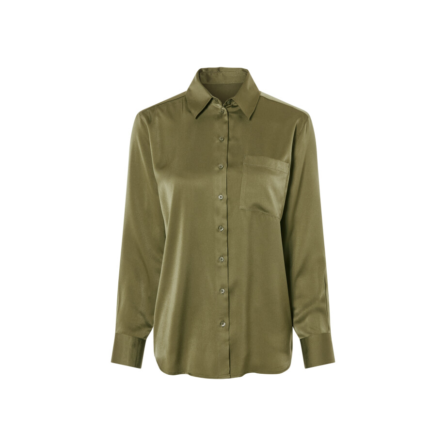 esmara Satijnen dames blouse (42, Groen) afbeelding 1