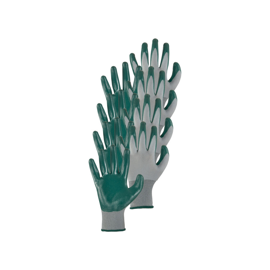 PARKSIDE 4 paar nitril tuinhandschoenen (Grijs/groen) afbeelding 1