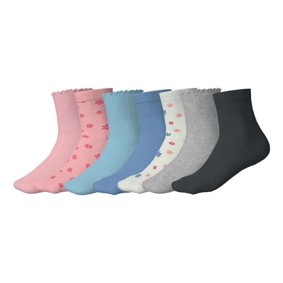 ESMARA KIDS 7 Paar kinder sokken (roze/blauw, 39/42) afbeelding 1