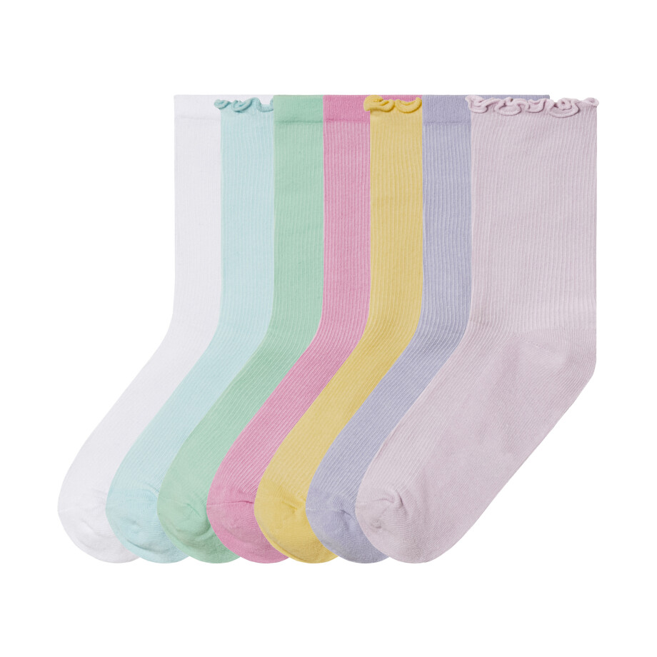 pepperts! Kinder sokken 7 stuks (39-42, geel/roze/blauw) pepperts! Kinder sokken 7 stuks (39-42, geel/roze/blauw) afbeelding 1