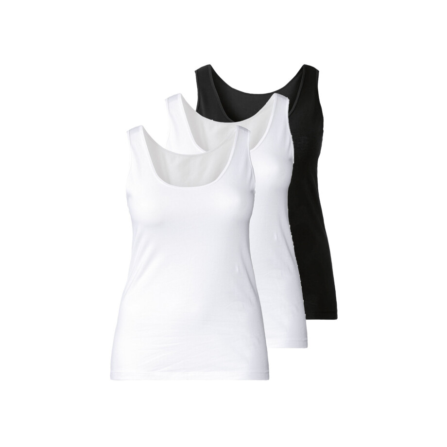 esmara 3 dames hemden (Zwart/wit, XXL (52/54)) esmara 3 dames hemden (Zwart/wit, XXL (52/54)) afbeelding 1