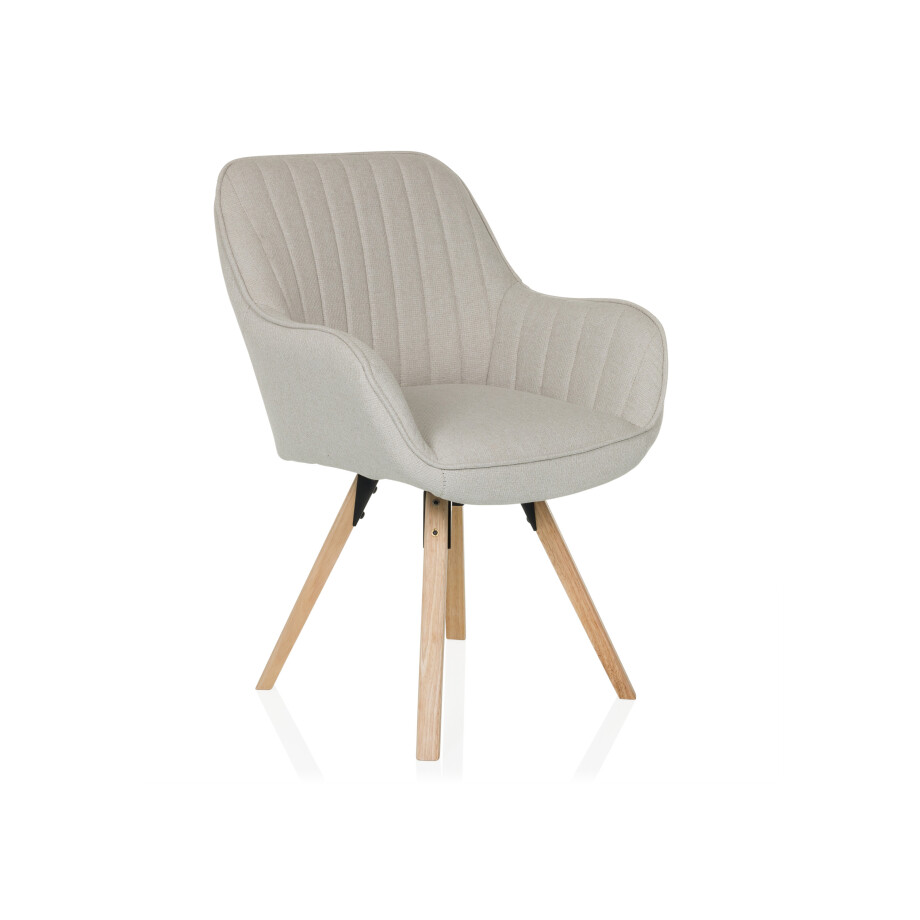 HJH LIVING Draaibare eetkamerstoel Scandi Soft (Crème wit) afbeelding 1