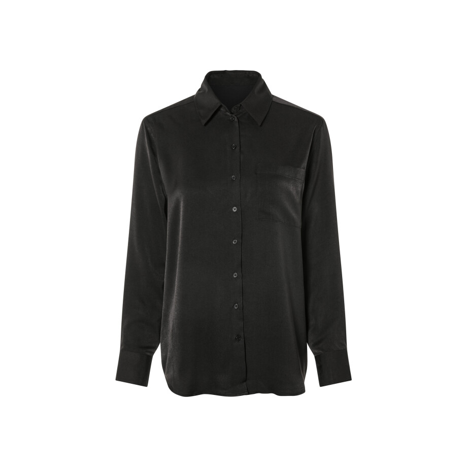 esmara Satijnen dames blouse (44, Zwart) esmara Satijnen dames blouse (44, Zwart) afbeelding 1