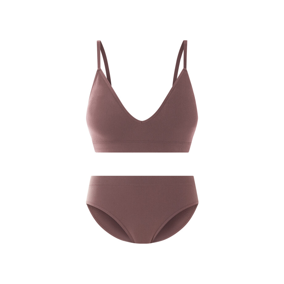 esmara Dames ondergoedset (Aubergine, XS (32/34)) afbeelding 1