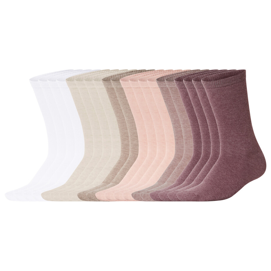 esmara 20 Paar sokken (wit/beige/roze, 35-38) afbeelding 1