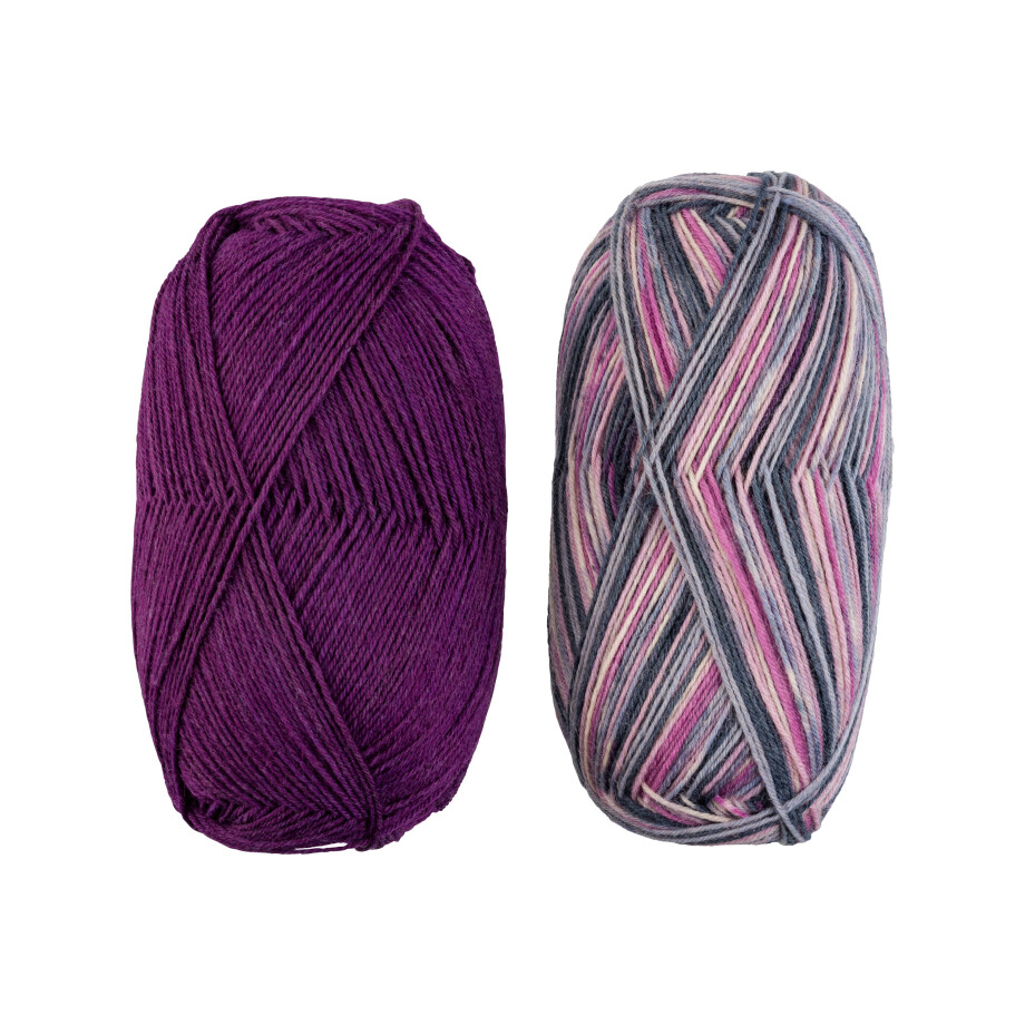 crelando Wollen breigaren (Grijs/roze) crelando Wollen breigaren (Grijs/roze) afbeelding 1