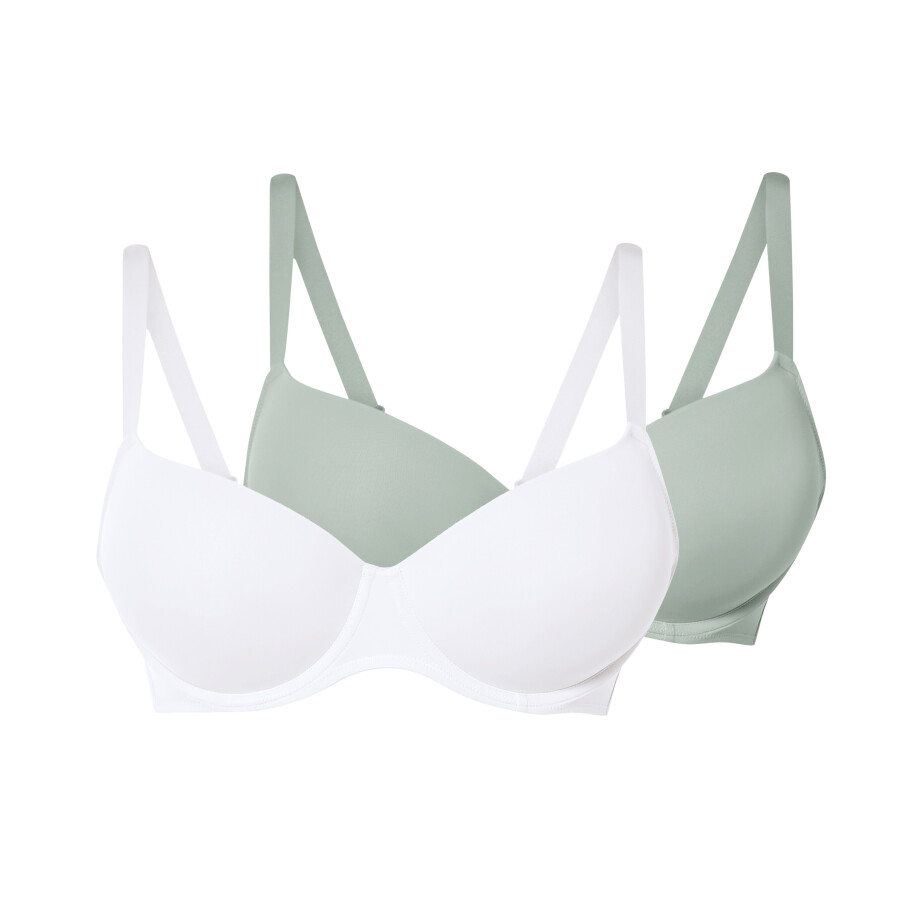 esmara 2 dames BH's (Groen/wit, 95D) esmara 2 dames BH's (Groen/wit, 95D) afbeelding 1