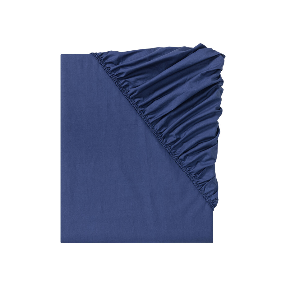 LIVARNO home Percal hoeslaken 90-100 x 200 cm (90-100 x 200 cm, Marineblauw) afbeelding 1